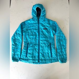 Patagonia Women’s Nano Puff Hoodie Jacket - Andes Blue - Size Small - *READ*